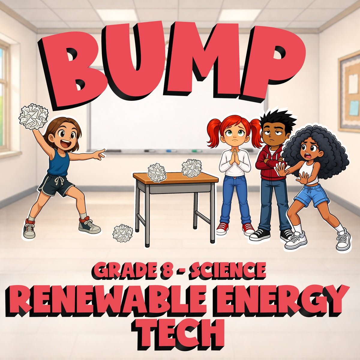 Renewable Energy Tech BUMP Science Game - No Prep Grade 8 Review Activity