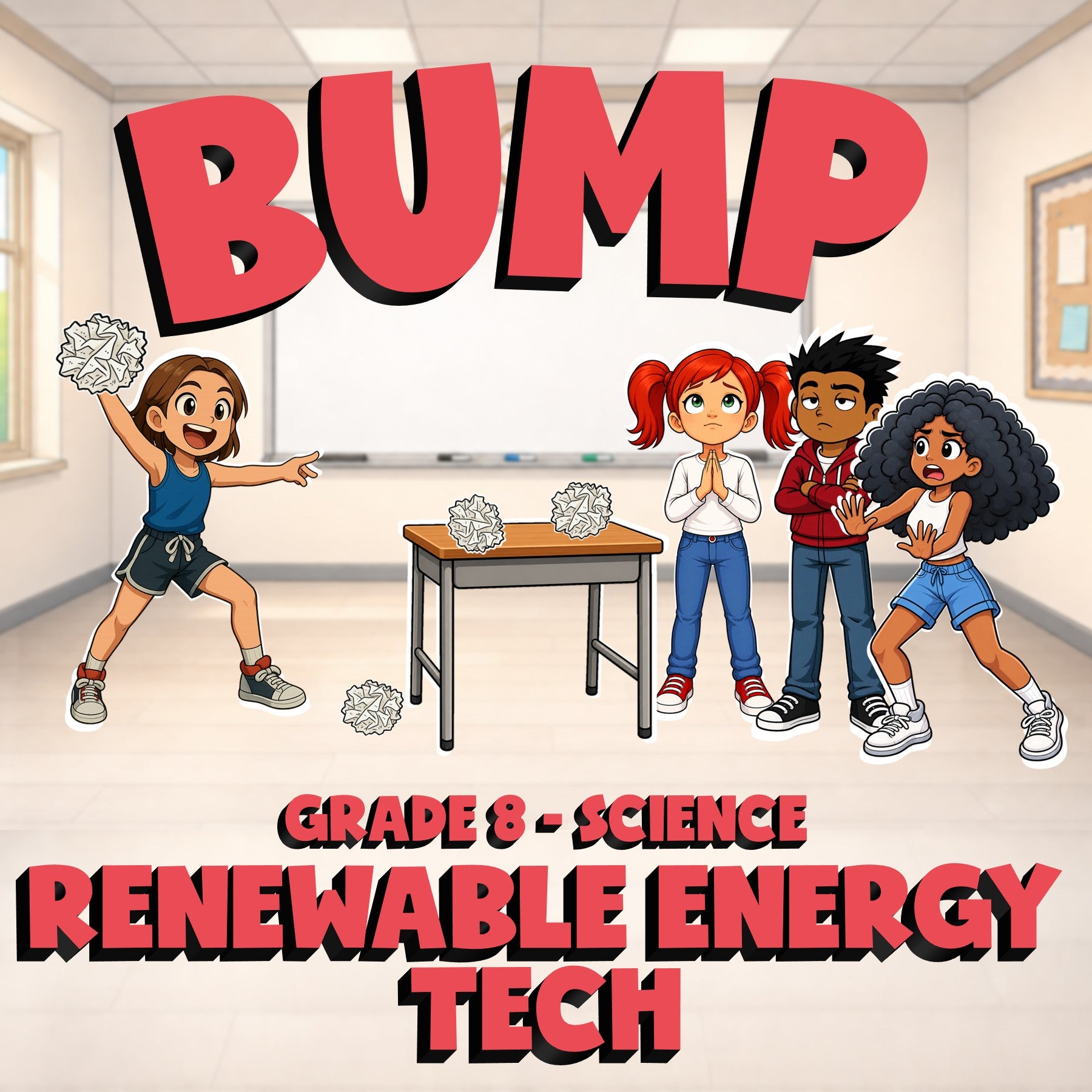 Renewable Energy Tech BUMP Science Game - No Prep Grade 8 Review Activity