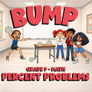 Percent Problems BUMP Math Game - No Prep Grade 9 Review Activity