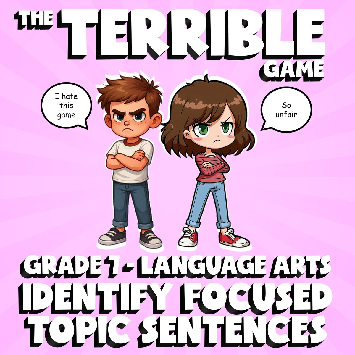 Identify Focused Topic Sentences THE TERRIBLE GAME - No Prep Grade 7 ELA Review