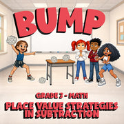 Place Value Strategies in Subtraction BUMP Math Game - No Prep Grade 3 Review