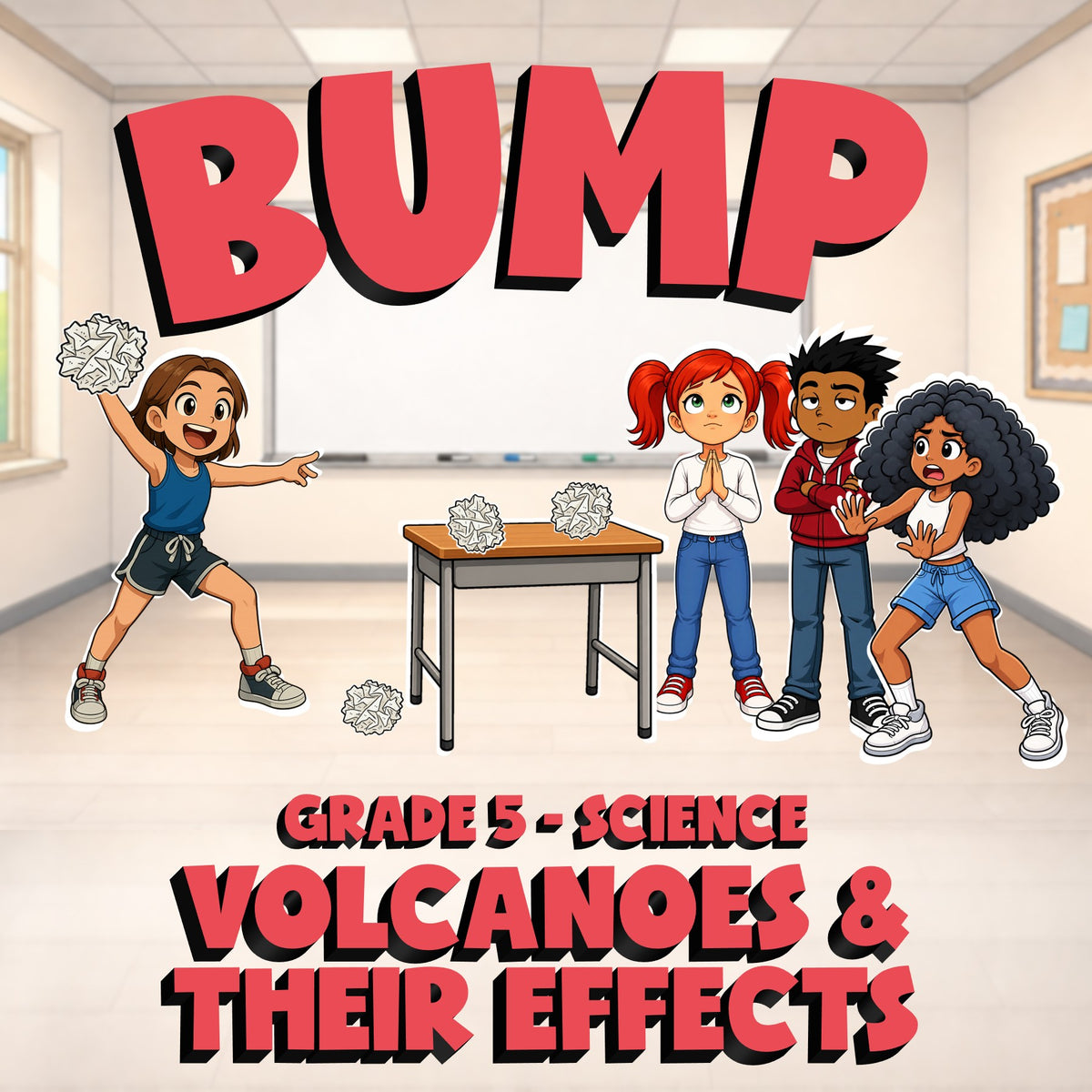 Volcanoes & Their Effects BUMP Science Game - No Prep Grade 5 Review Activity