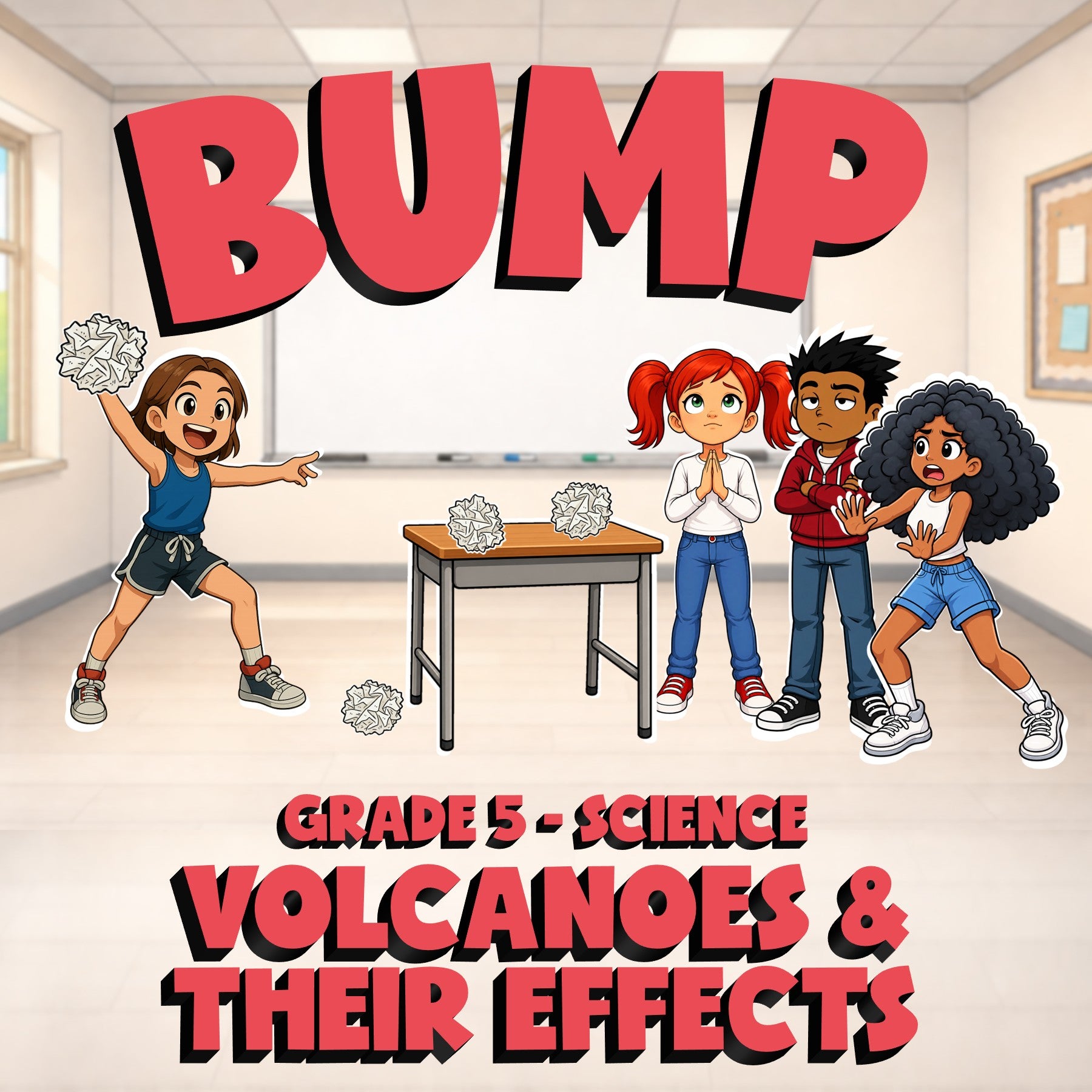 Volcanoes & Their Effects BUMP Science Game - No Prep Grade 5 Review Activity