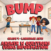 Answer W Questions Using Information BUMP ELA Game - No Prep Grade 4 Review
