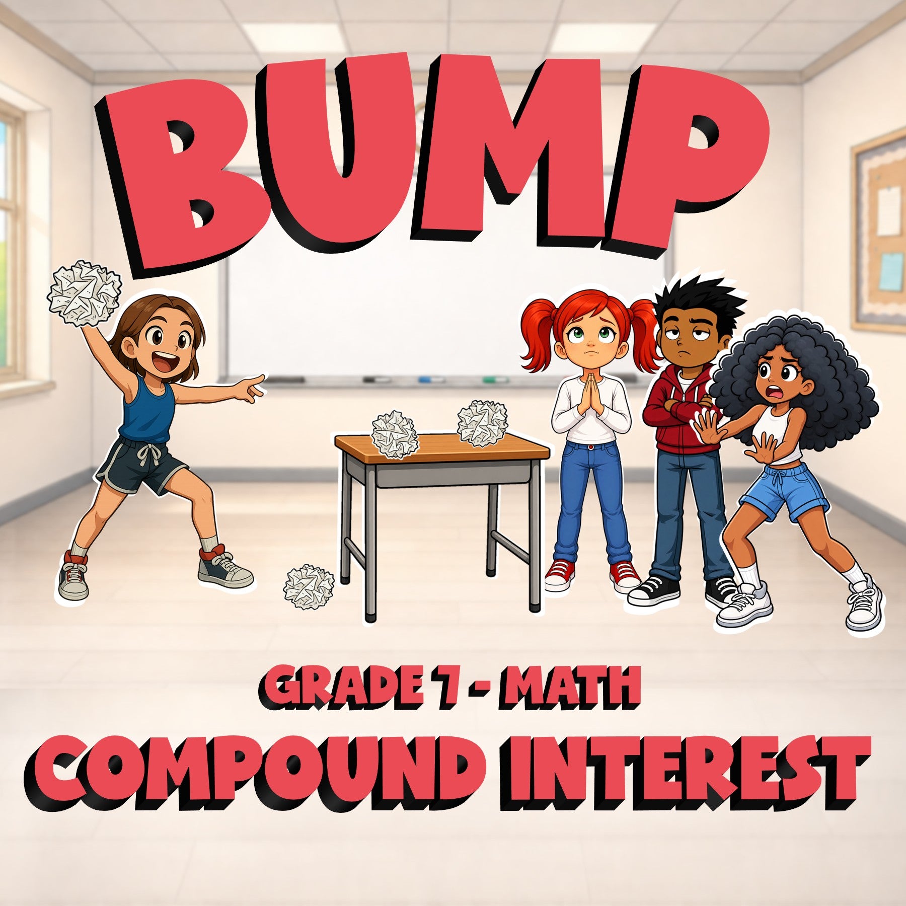 Compound Interest BUMP Math Game - No Prep Grade 7 Review Activity