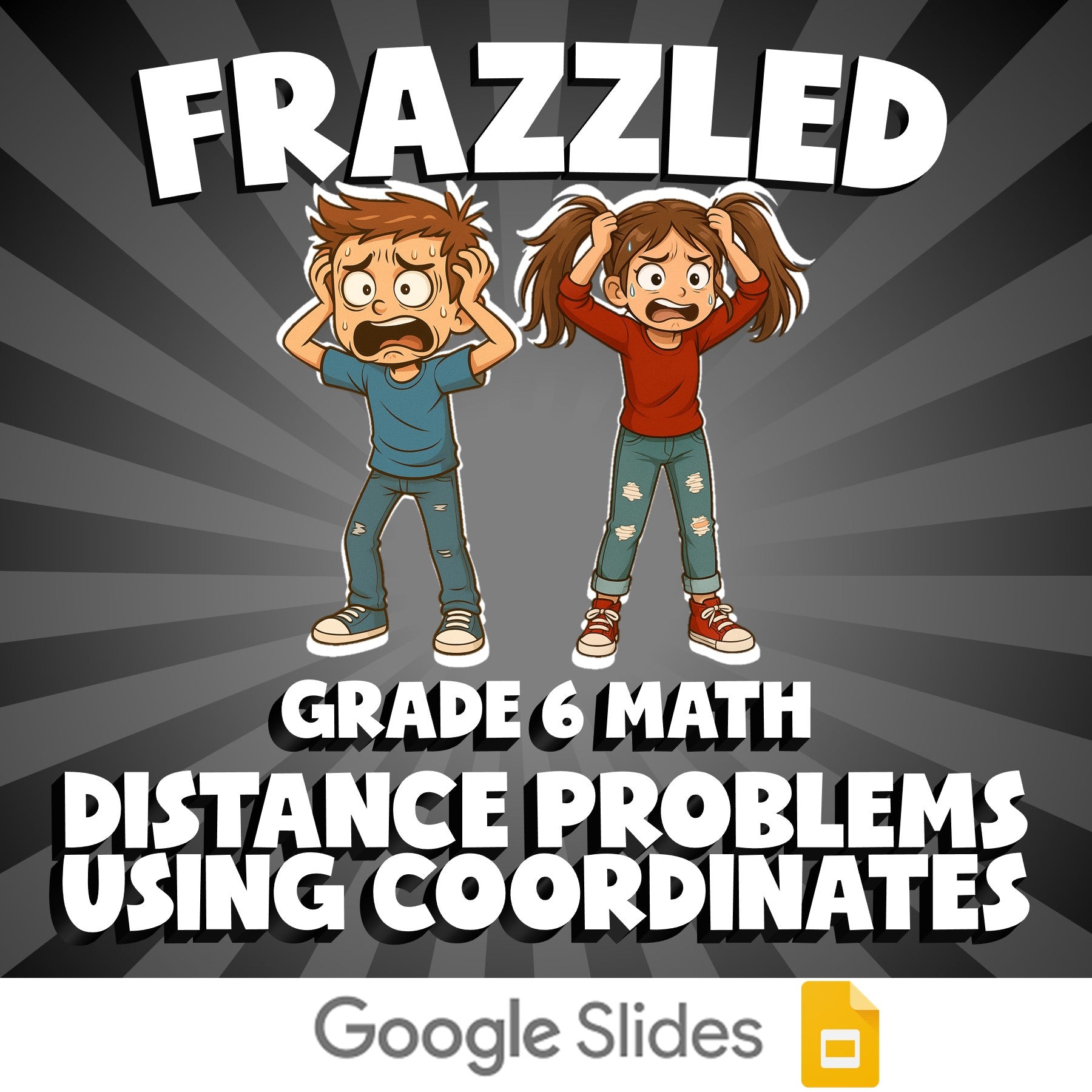 Distance Problems Using Coordinates FRAZZLED Math Game - No Prep Grade 6 Review