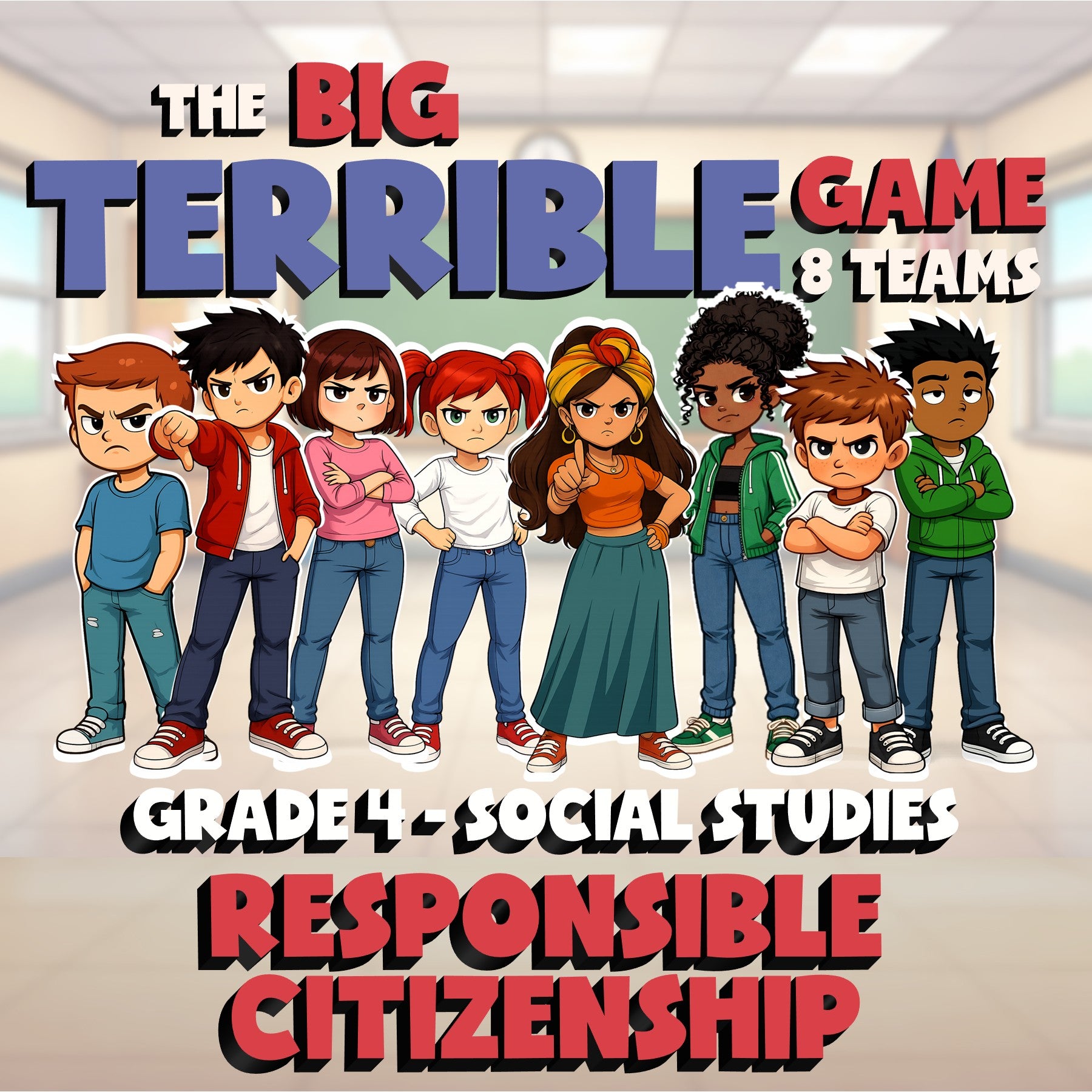 Responsible Citizenship BIG TERRIBLE GAME - No Prep Grade 4 Socials Review