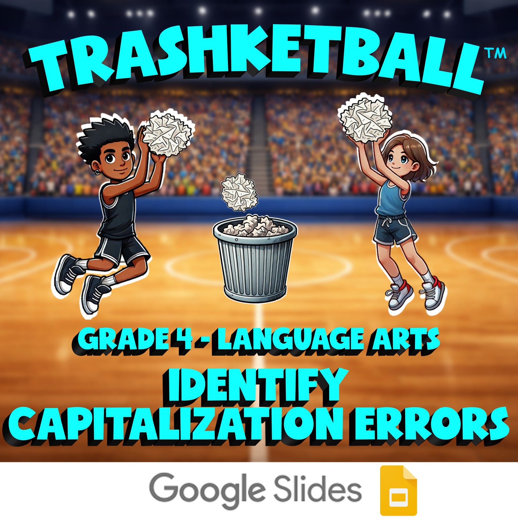 Identify Capitalization Errors TRASHKETBALL ELA Game - No Prep Grade 4 Review