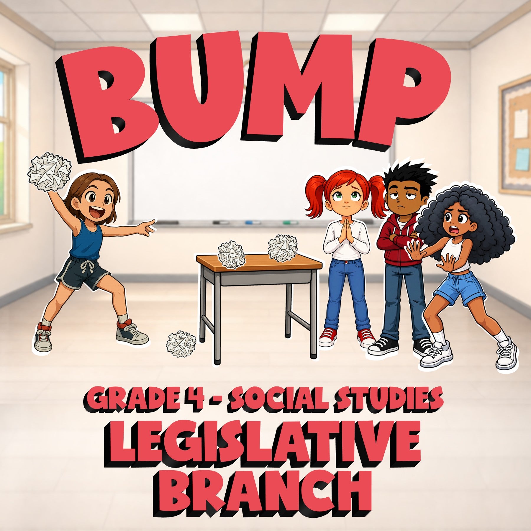 Legislative Branch BUMP Socials Game - No Prep Grade 4 Review Activity