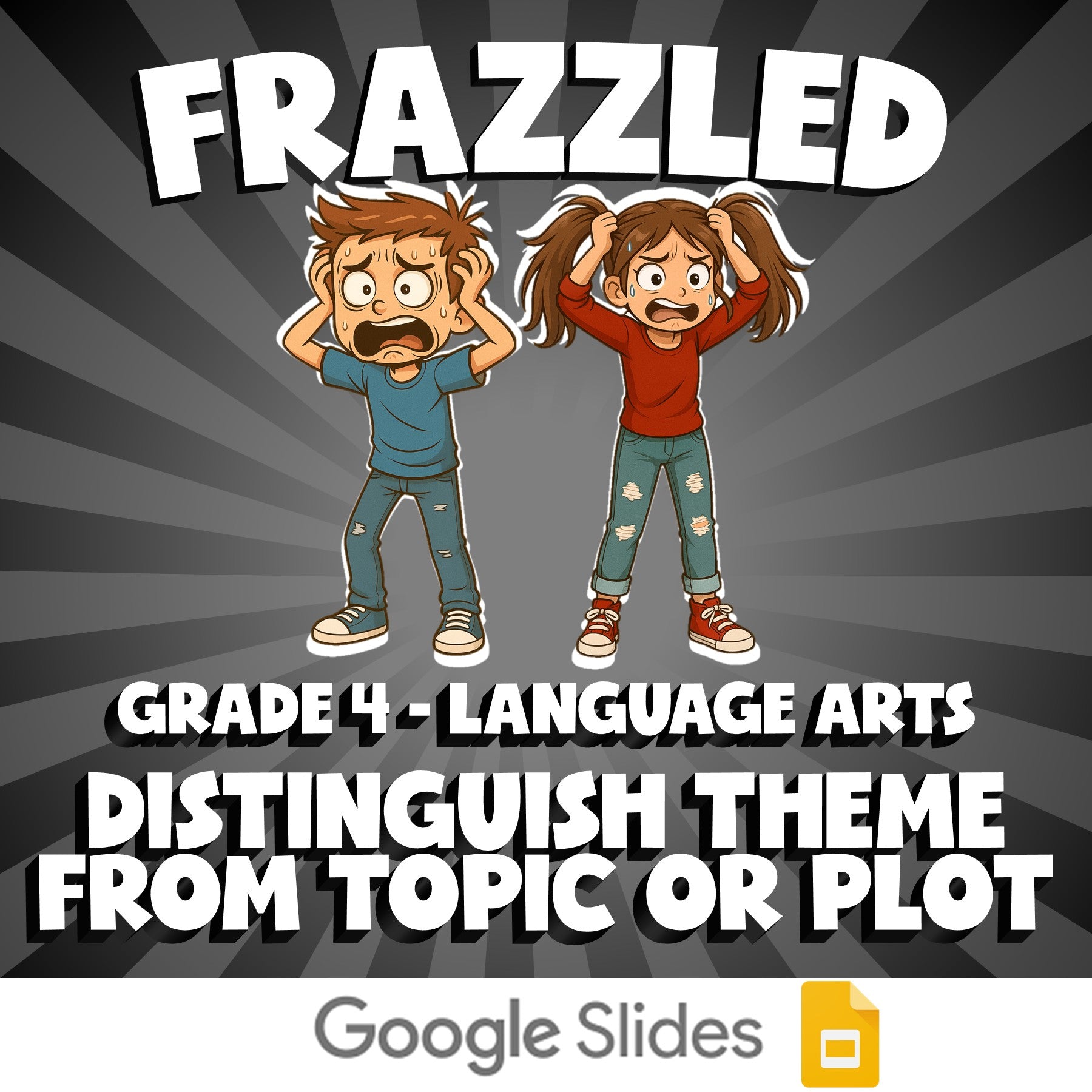 Distinguish Theme From Topic or Plot FRAZZLED ELA Game - No Prep Grade 4 Review