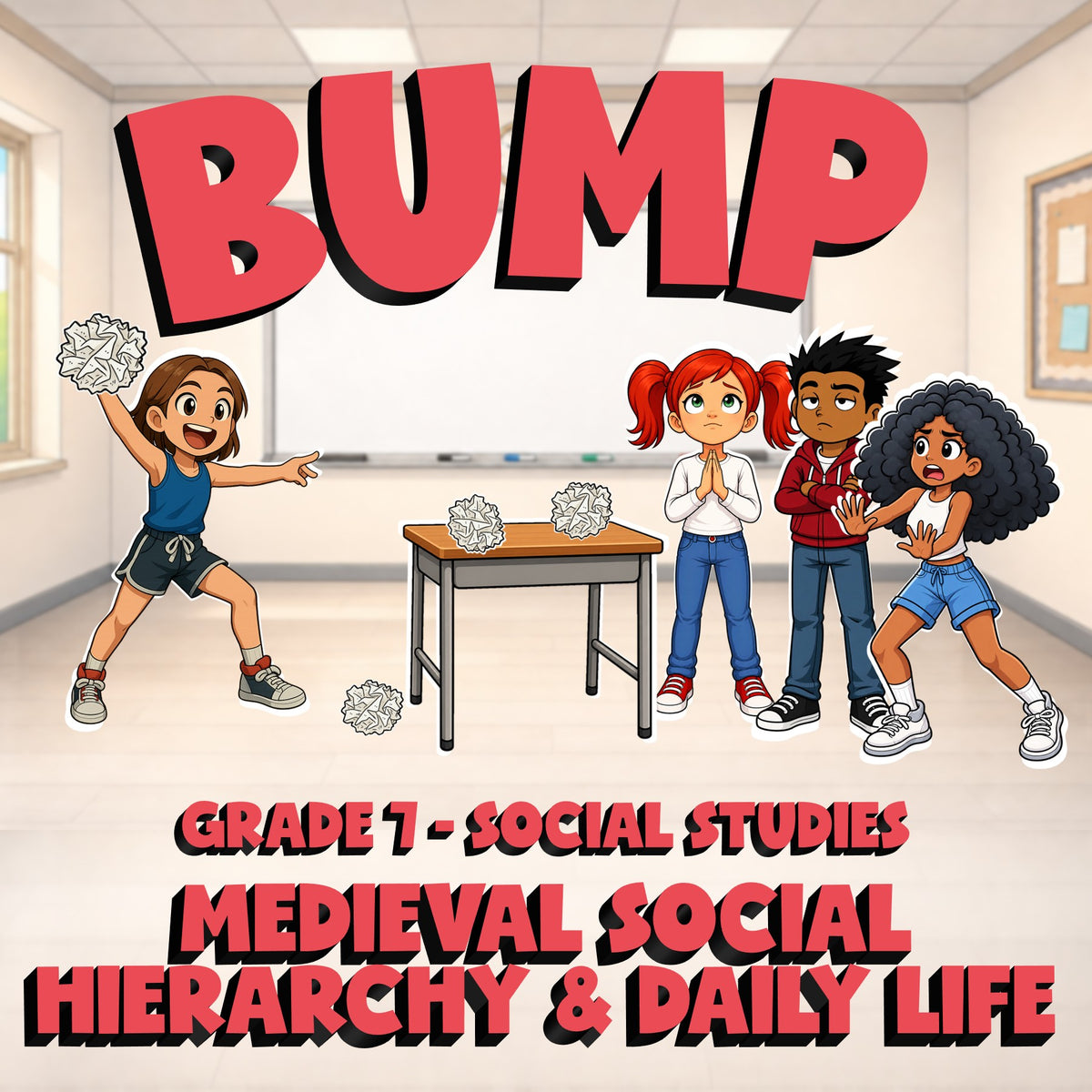 Medieval Social Hierarchy & Daily Life BUMP Socials Game - No Prep Grade 7