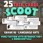Punctuation with Introductory & Nonessentials SCOOT TASK CARDS ELA Game Grade 10