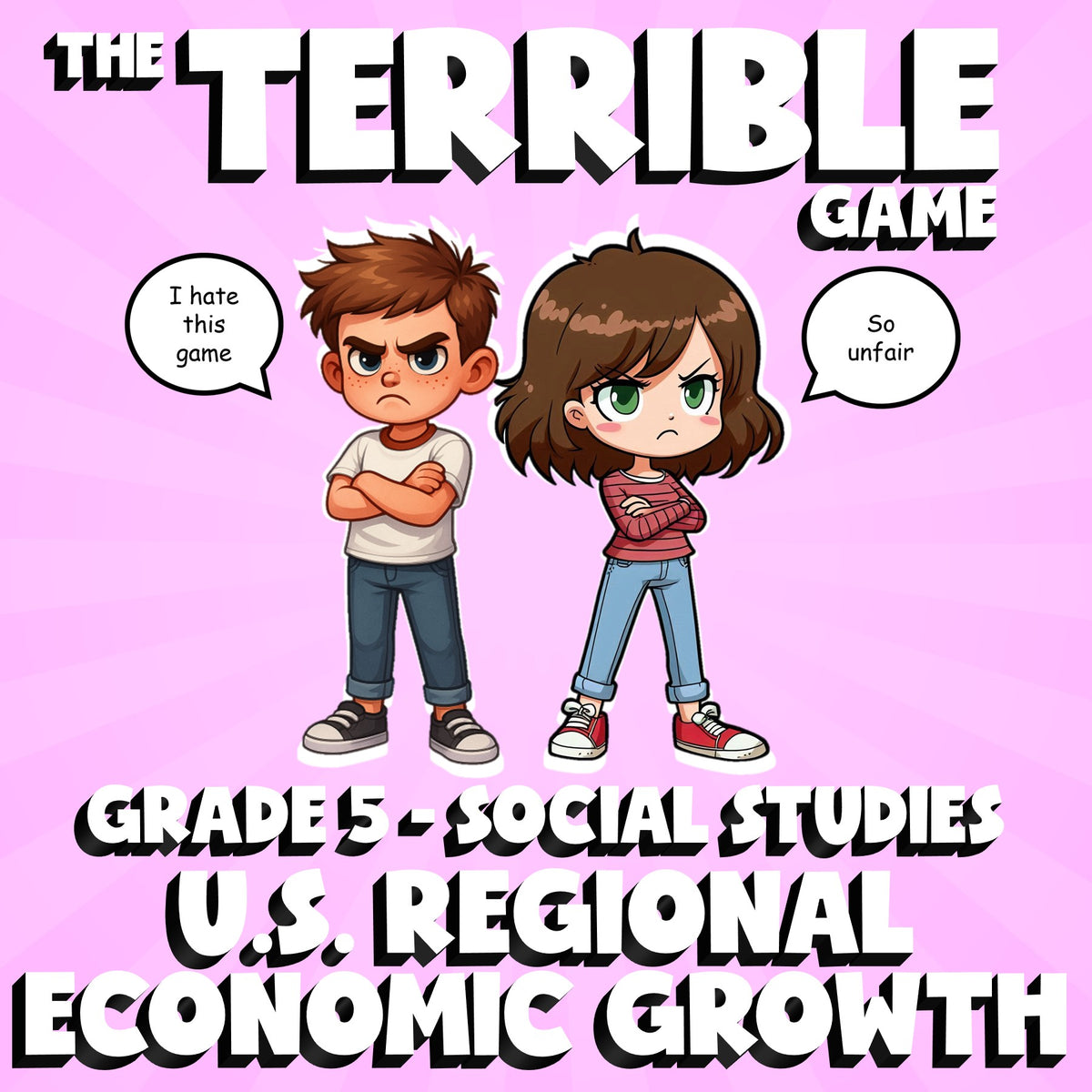 U.S. Regional Economic Growth THE TERRIBLE GAME - No Prep Grade 5 Socials Review