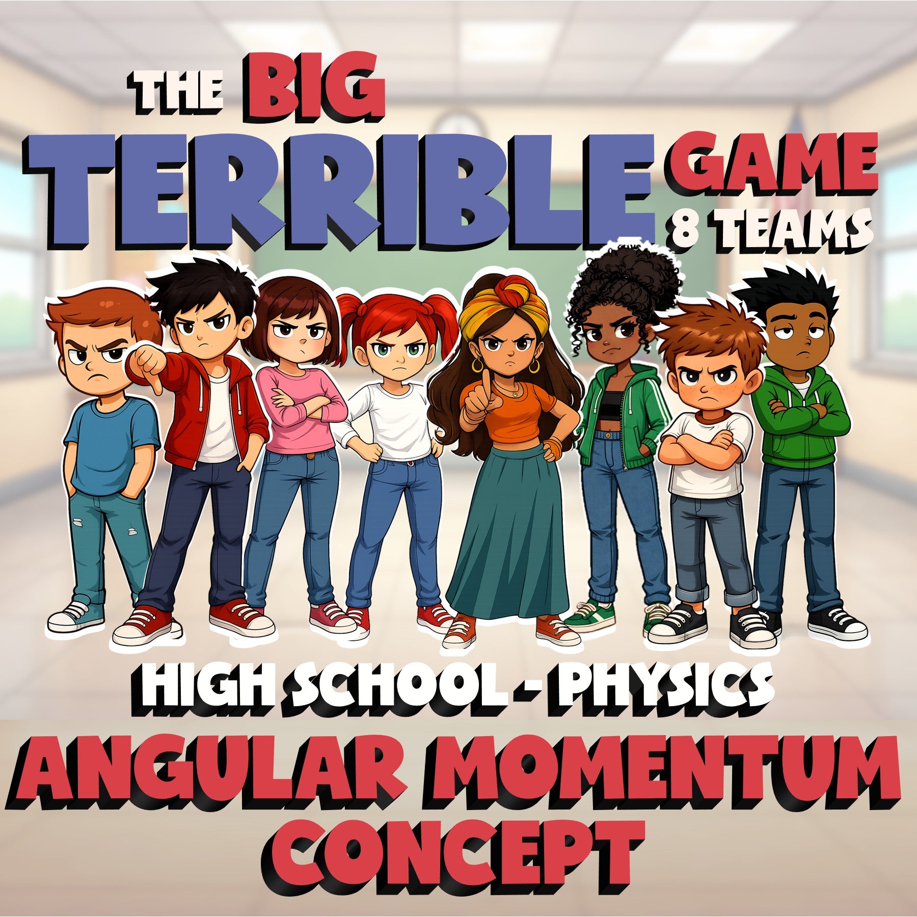 Angular Momentum Concept BIG TERRIBLE GAME - No Prep Physics Science Review