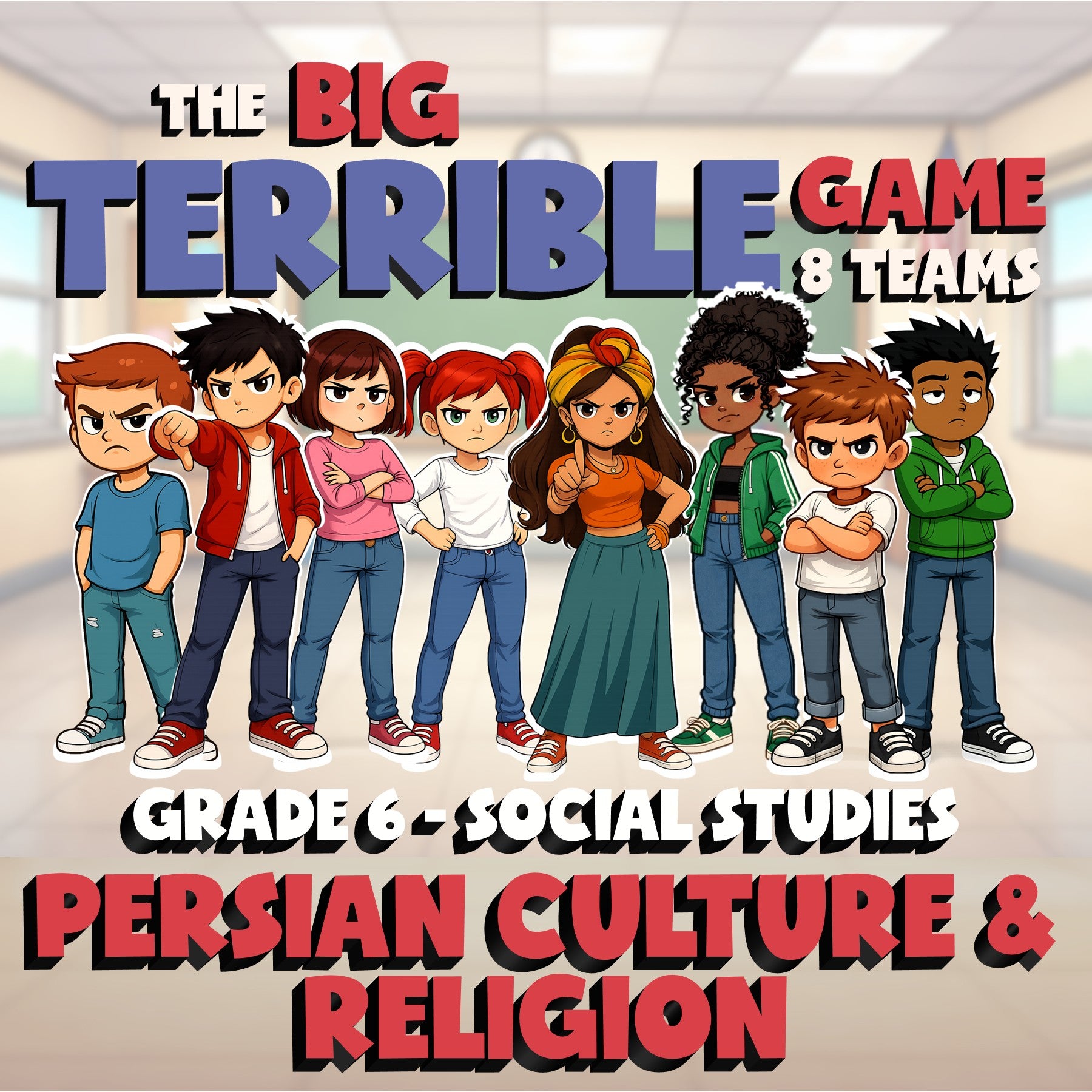 Persian Culture & Religion BIG TERRIBLE GAME - No Prep Grade 6 Socials Review