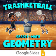 Geometry TRASHKETBALL Math Game - No Prep Grade 8 Review Activity