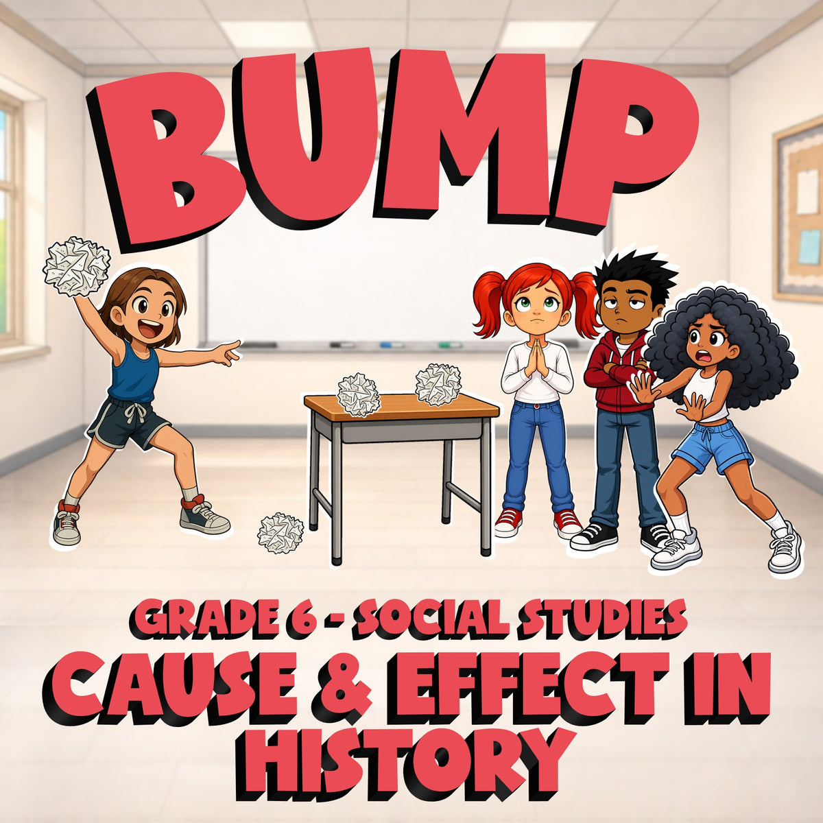 Cause & Effect in History BUMP Socials Game - No Prep Grade 6 Review Activity