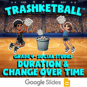 Duration & Change Over Time TRASHKETBALL Socials Game - No Prep Grade 4 Review