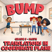 Translations in Coordinate Plane BUMP Math Game - No Prep Grade 8 Review