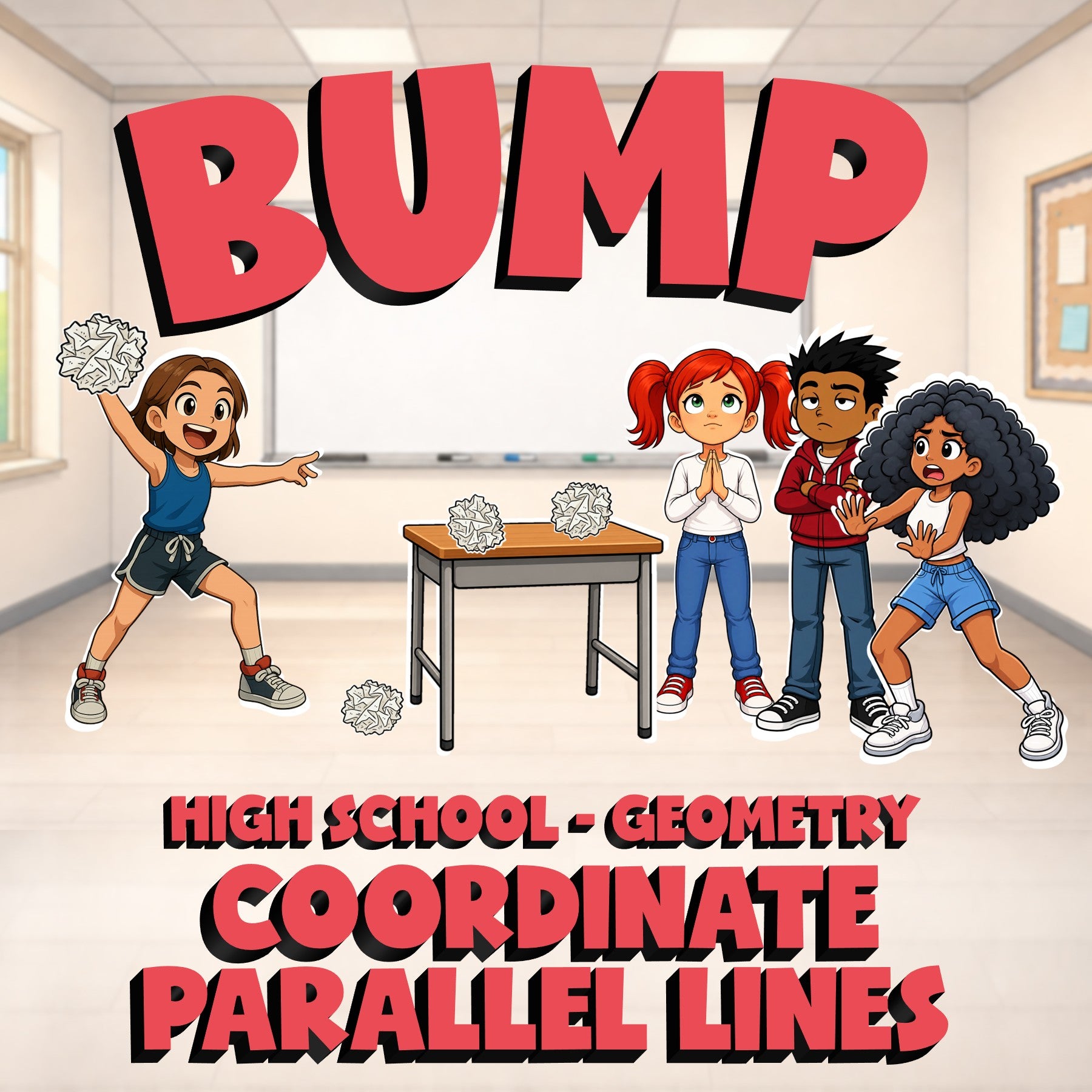 Coordinate Parallel Lines BUMP Math Game - No Prep Geometry Review Activity