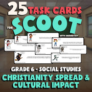 Christianity Spread & Cultural Impact SCOOT TASK CARDS Socials Game - Grade 6