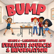 Evaluate Sources & Information BUMP ELA Game - No Prep Grade 6 Review Activity
