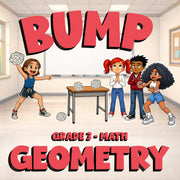 Geometry BUMP Math Game - No Prep Grade 3 Review Activity