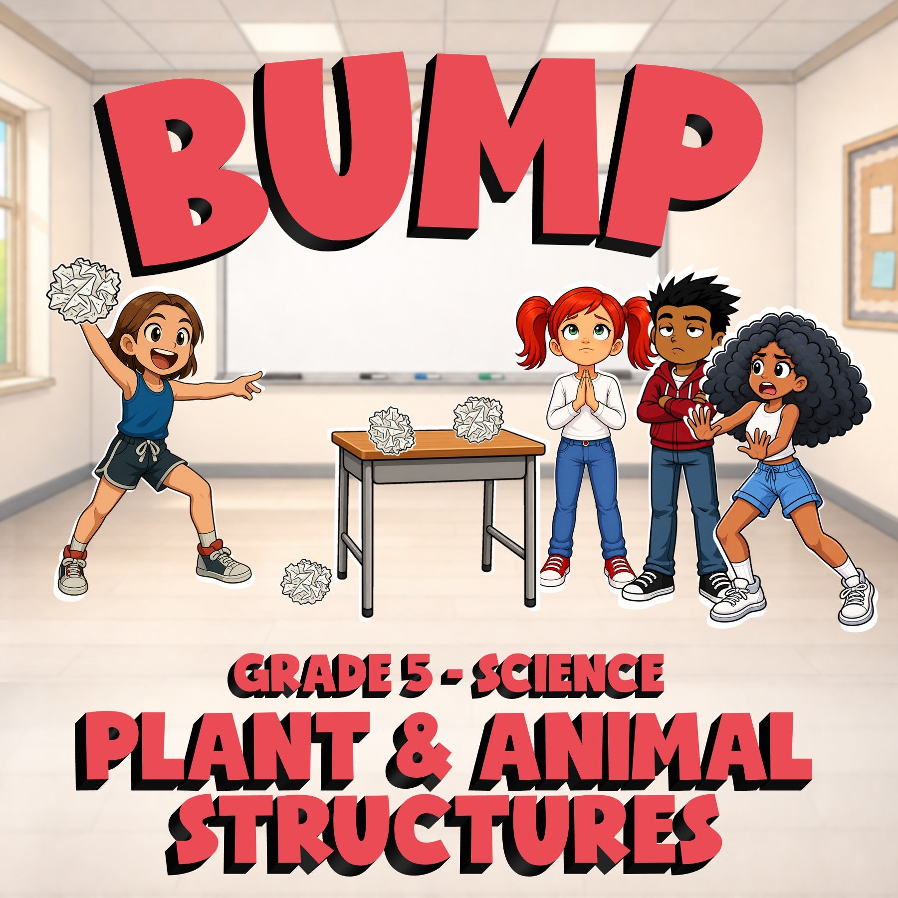 Plant & Animal Structures BUMP Science Game - No Prep Grade 5 Review Activity