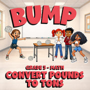 Convert Pounds to Tons BUMP Math Game - No Prep Grade 5 Review Activity