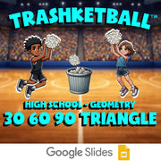 30 60 90 Triangle TRASHKETBALL Math Game - No Prep Geometry Review Activity