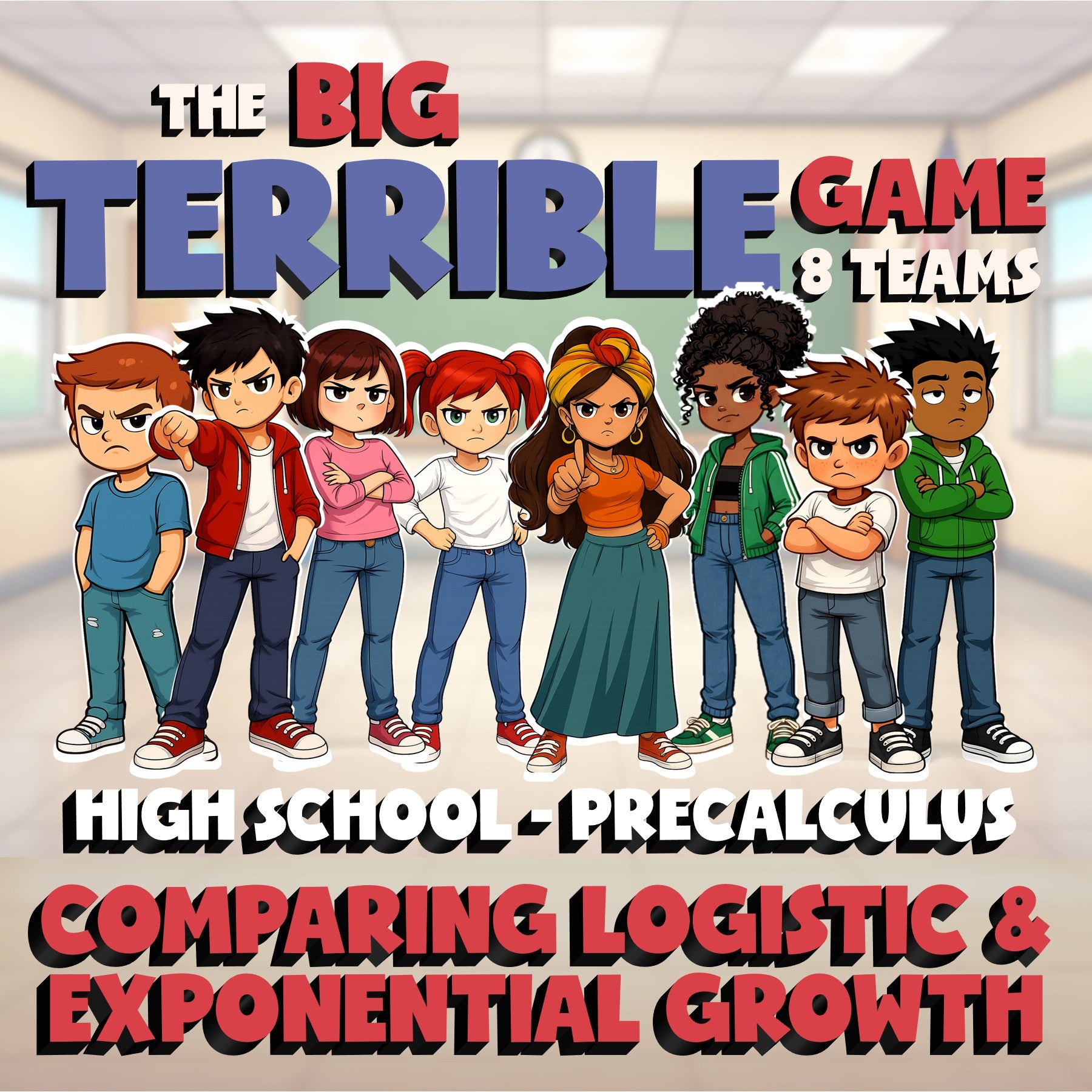 Comparing Logistic & Exponential Growth BIG TERRIBLE GAME - PreCalculus Math