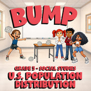 U.S. Population Distribution BUMP Socials Game - No Prep Grade 5 Review Activity