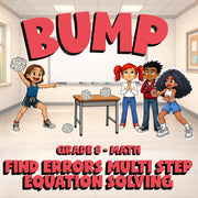 Find Errors Multi Step Equation Solving BUMP Math Game - No Prep Grade 8 Review
