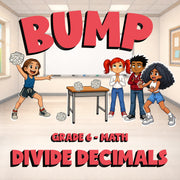 Divide Decimals BUMP Math Game - No Prep Grade 6 Review Activity