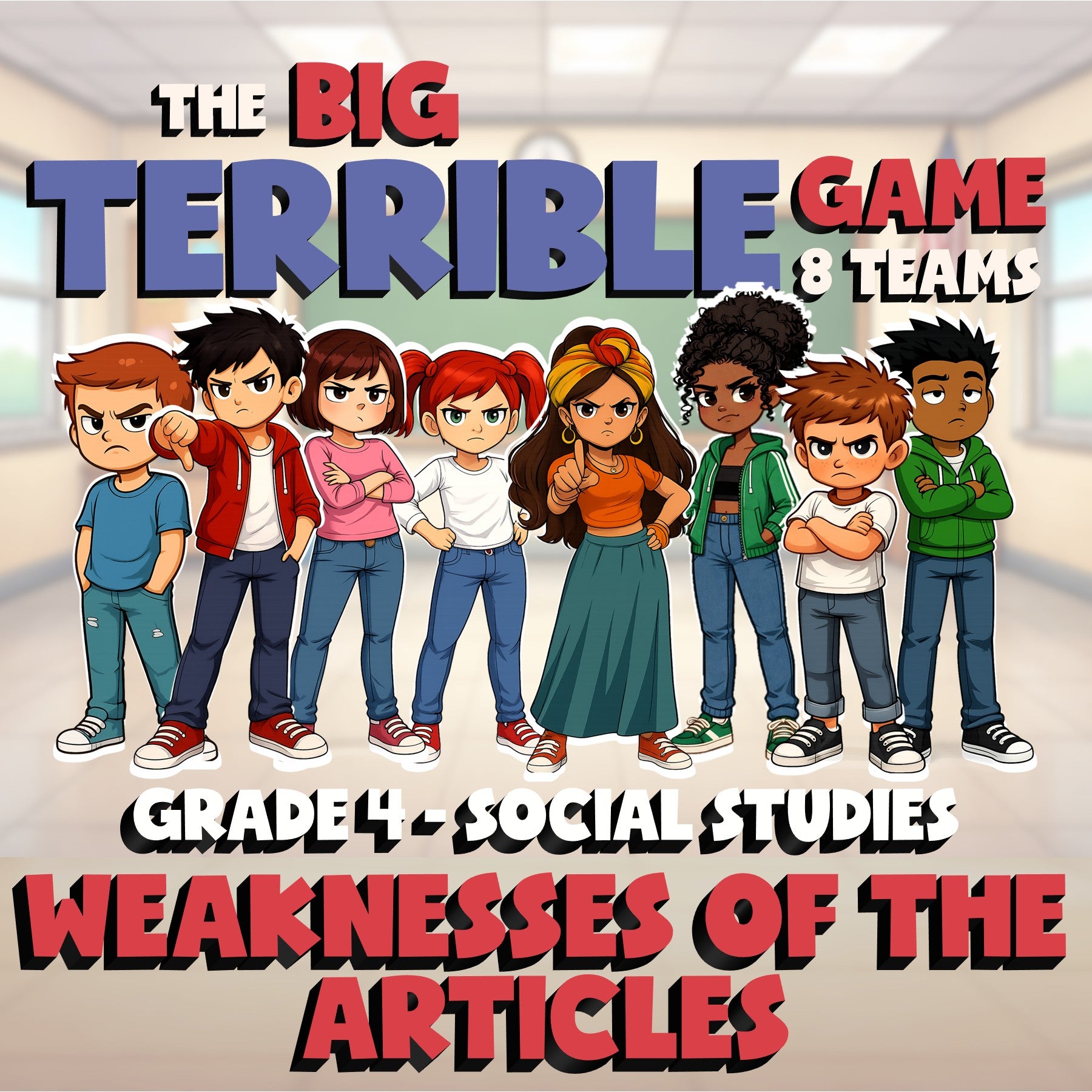 Weaknesses of the Articles BIG TERRIBLE GAME - No Prep Grade 4 Socials Review