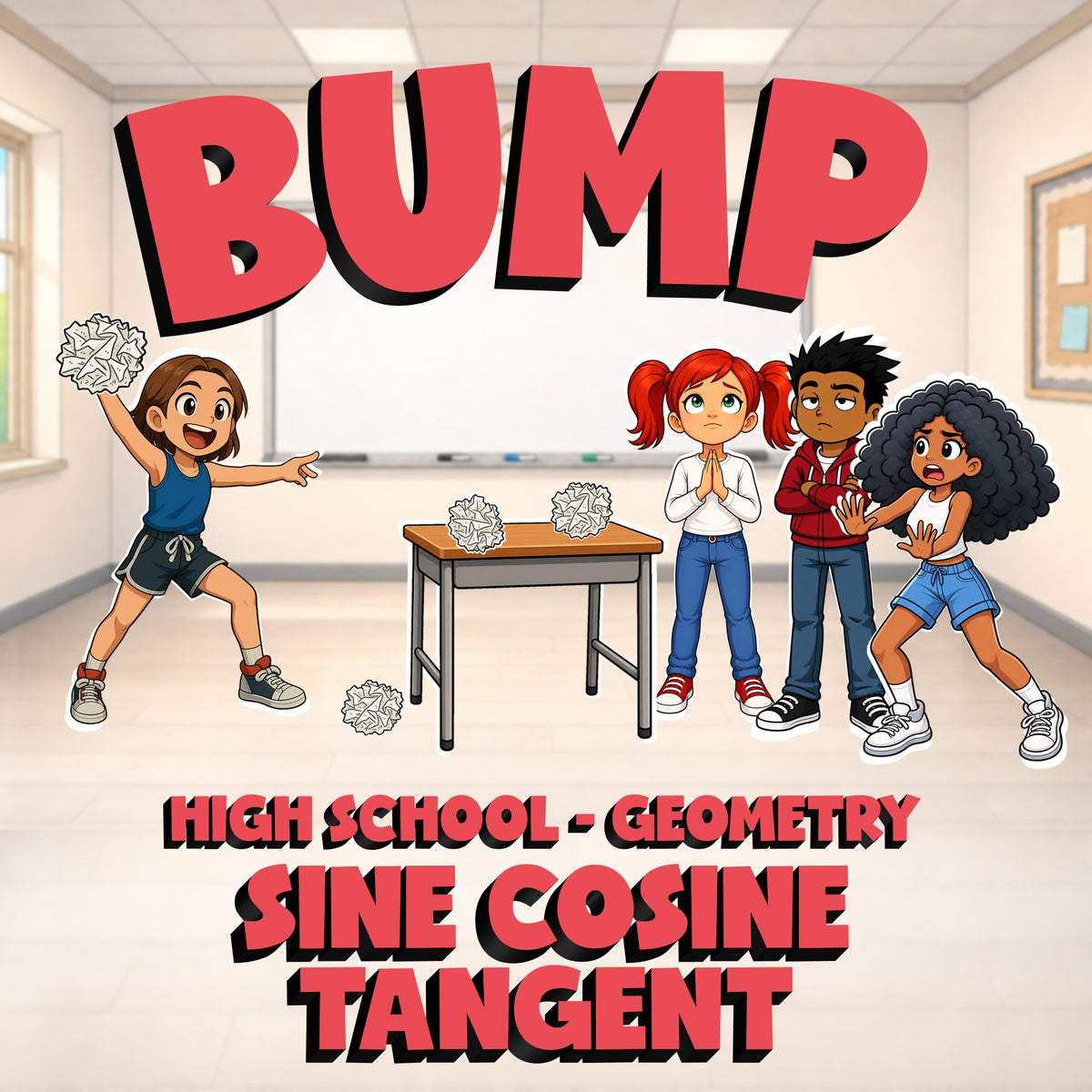 Sine Cosine Tangent BUMP Math Game - No Prep Geometry Review Activity
