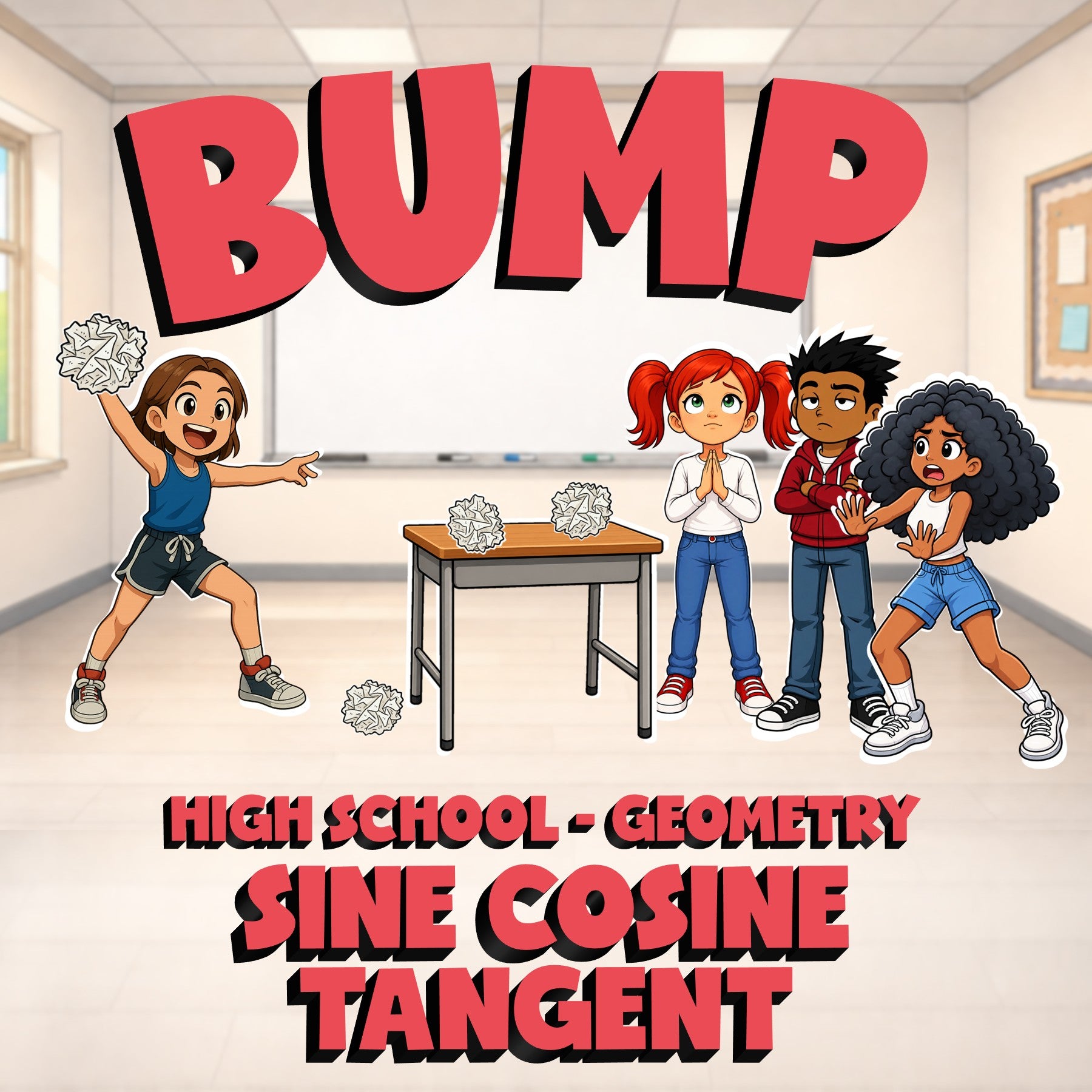 Sine Cosine Tangent BUMP Math Game - No Prep Geometry Review Activity