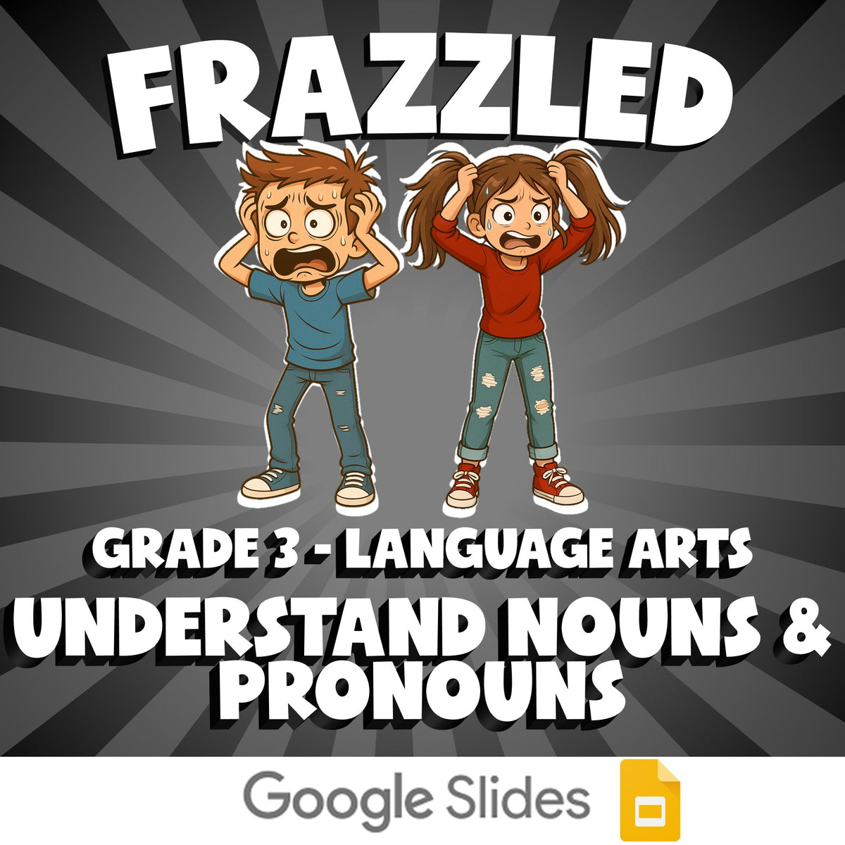 Understand Nouns & Pronouns FRAZZLED ELA Game - No Prep Grade 3 Review Activity