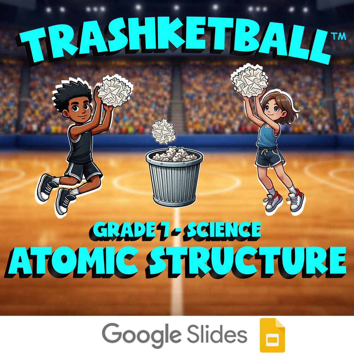 Atomic Structure TRASHKETBALL Science Game - No Prep Grade 7 Review Activity