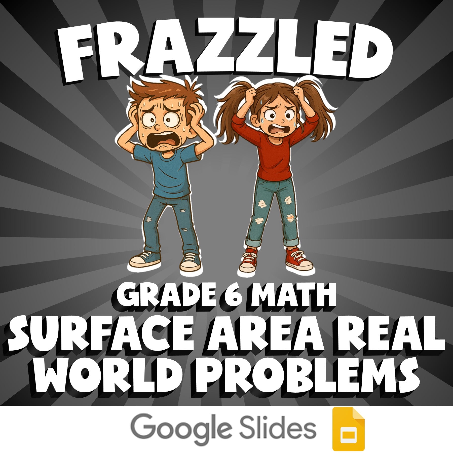 Surface Area Real World Problems FRAZZLED Math Game - No Prep Grade 6 Review