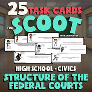 Structure of the Federal Courts SCOOT TASK CARDS Civics Game - No Prep Review