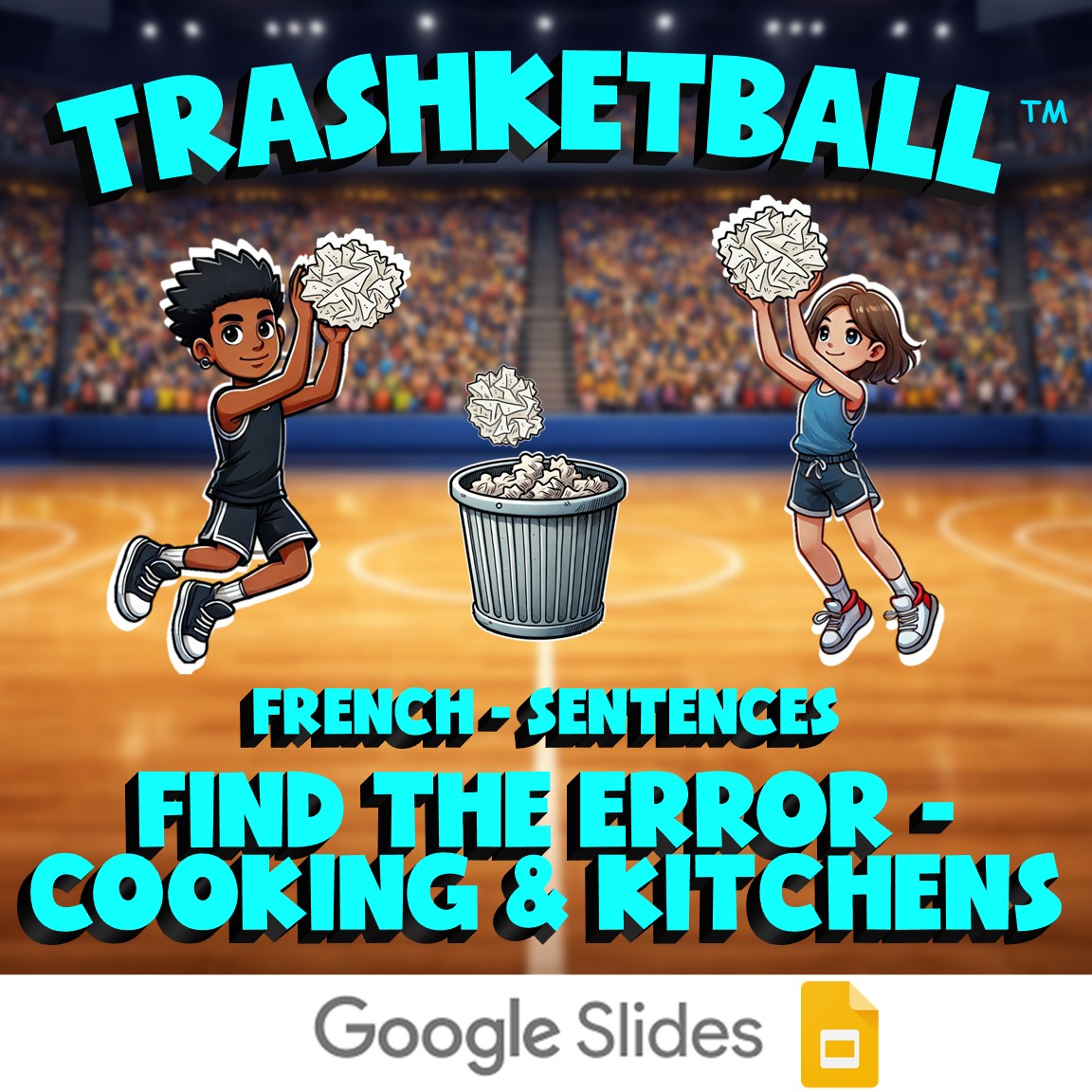Find the Error - Cooking & Kitchens TRASHKETBALL French Game - No Prep Exercise