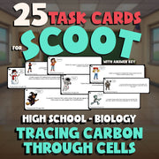 Tracing Carbon Through Cells SCOOT TASK CARDS Science Game - No Prep Biology