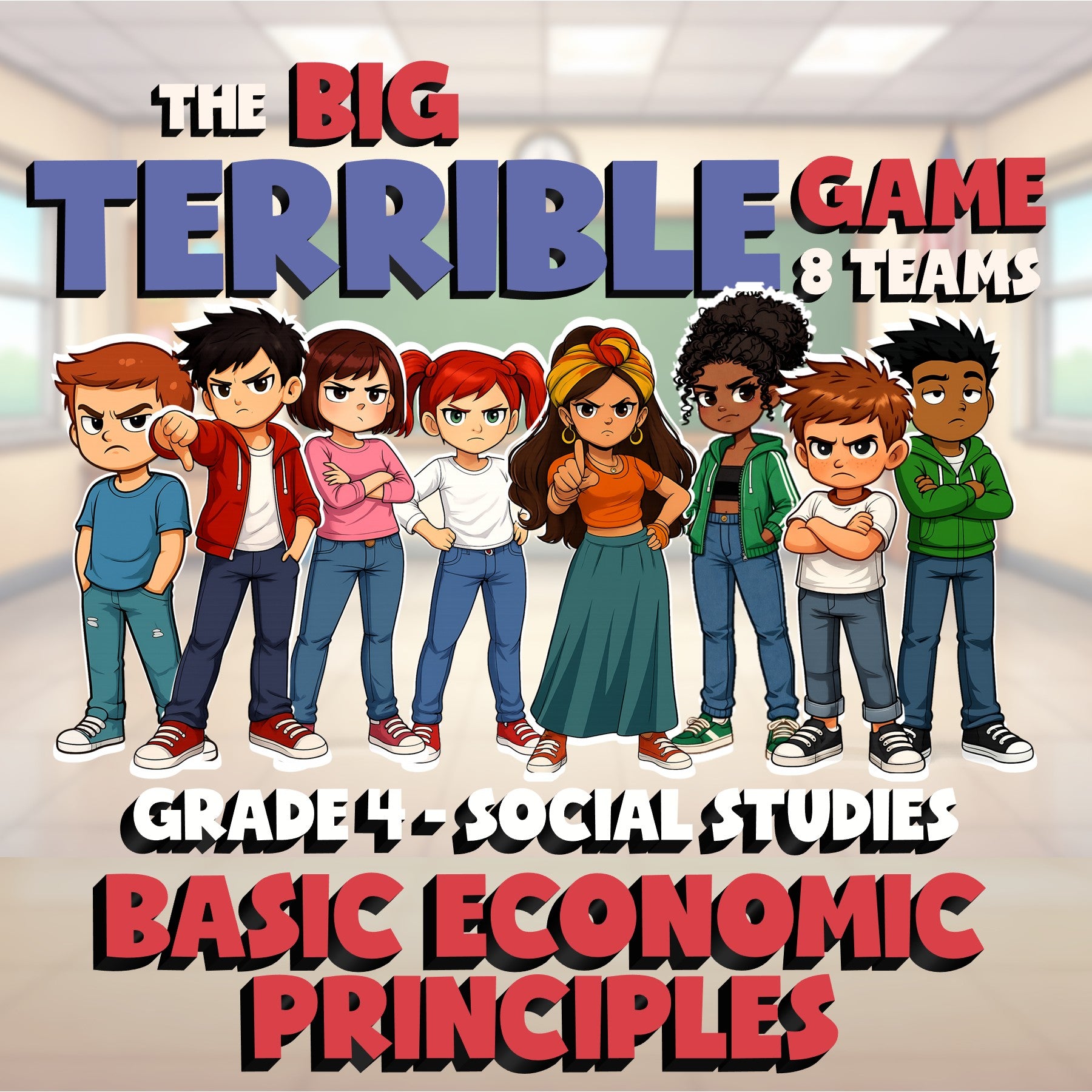 Basic Economic Principles BIG TERRIBLE GAME - No Prep Grade 4 Socials Review