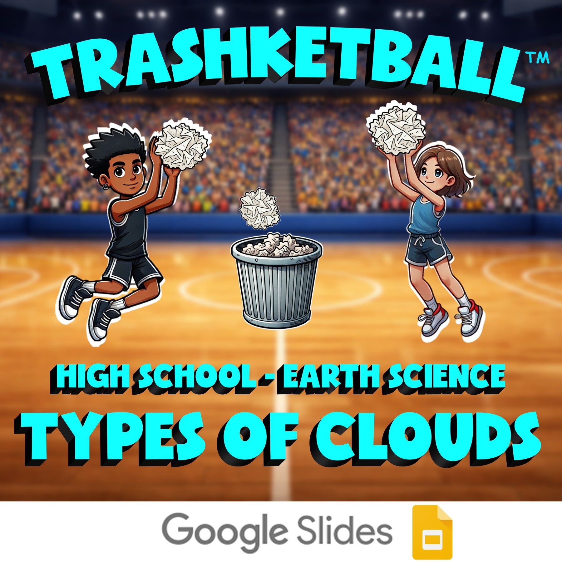 Types of Clouds TRASHKETBALL Game - No Prep Earth Science Review Activity