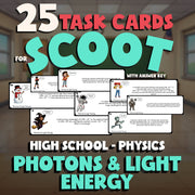 Photons & Light Energy SCOOT TASK CARDS Science Game - No Prep Physics Review