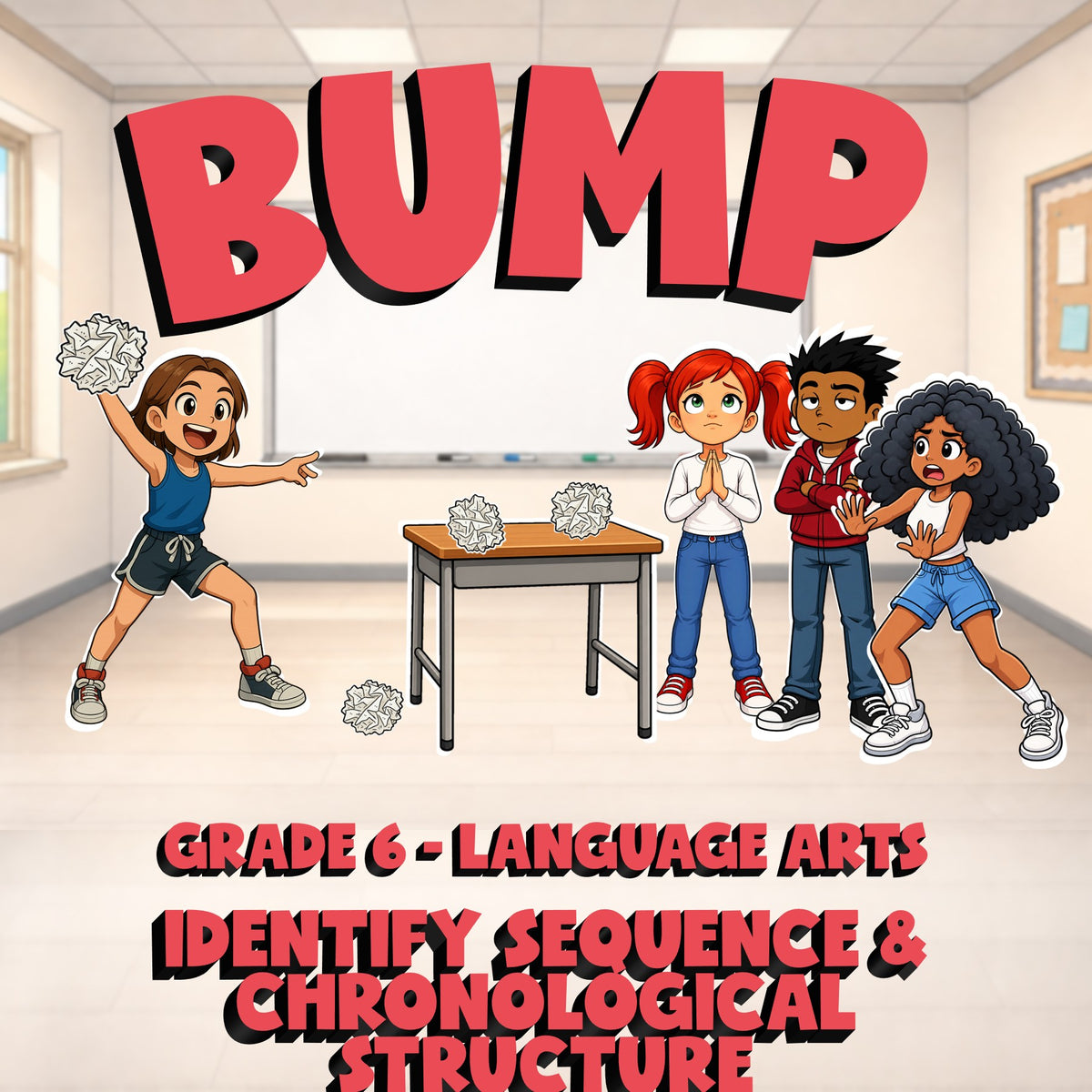 Identify Sequence & Chronological Structure BUMP ELA Game - No Prep Grade 6