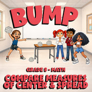 Compare Measures of Center & Spread BUMP Math Game - No Prep Grade 8 Review