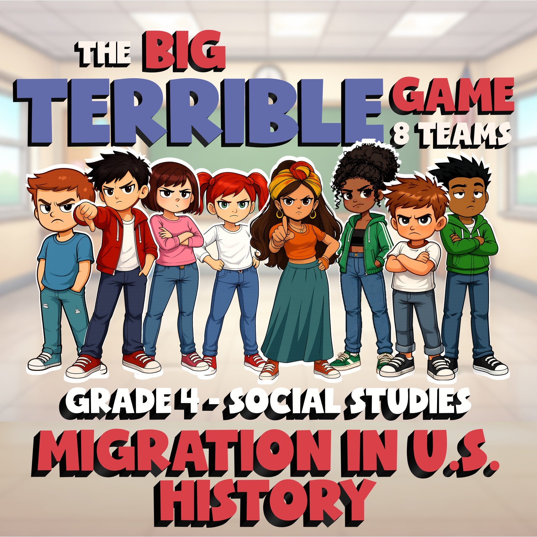 Migration in U.S. History BIG TERRIBLE GAME - No Prep Grade 4 Socials Review