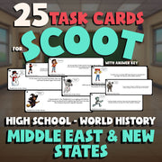 Middle East & New States SCOOT TASK CARDS Game - No Prep World History Review